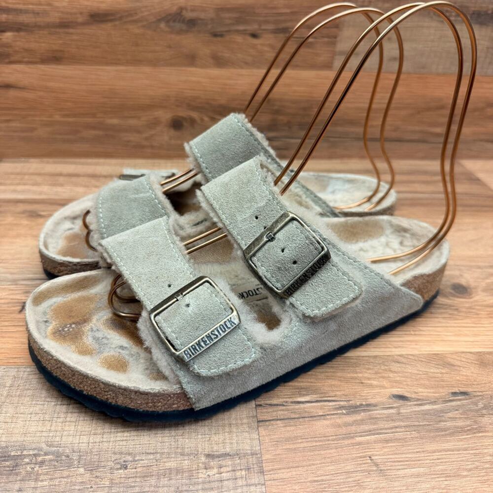 Birkenstock Arizona size  L7 Eu 38 Shearling Sandals in beige Suedes shoes